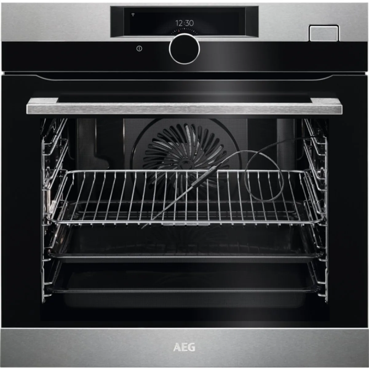 BSK988330M - Inbouwoven - 70 liter - 3500 W - stoomfunctie - grillfunctie - hetelucht by AEG in Black, Roestvrijstaal – product photo