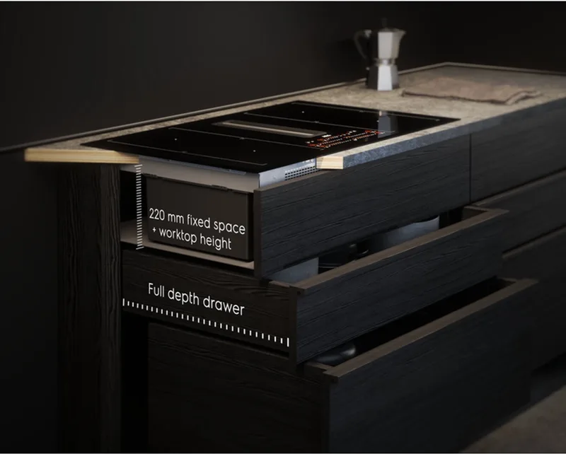 CCE84779CB Ingebouwd 83 cm Inductiekookplaat zones 4 zone(s) Inbouw afzuigkap by AEG in Black – product photo
