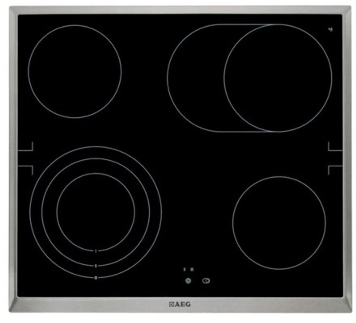 HE604070XB Zwart, Roestvrijstaal Ingebouwd Keramisch fra AEG i Sort – produktbillede