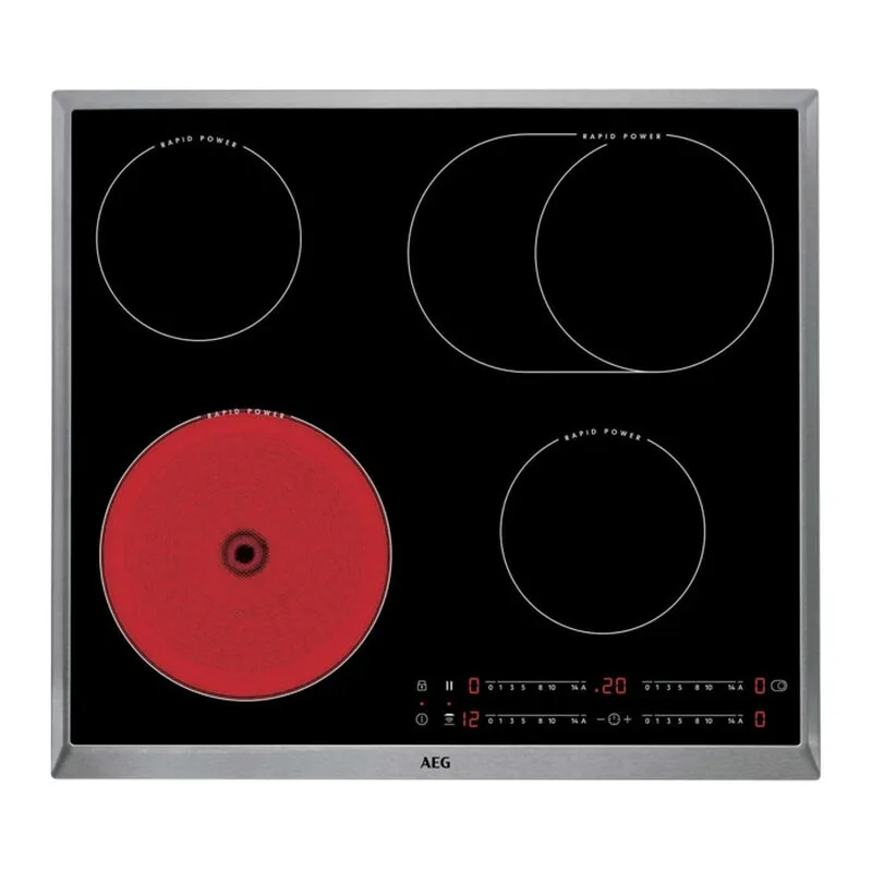 HK654850XB Plaque de cuisson Vitrocéramique Série 3000 Rapid Power Hob 60 cm de AEG – photo produit