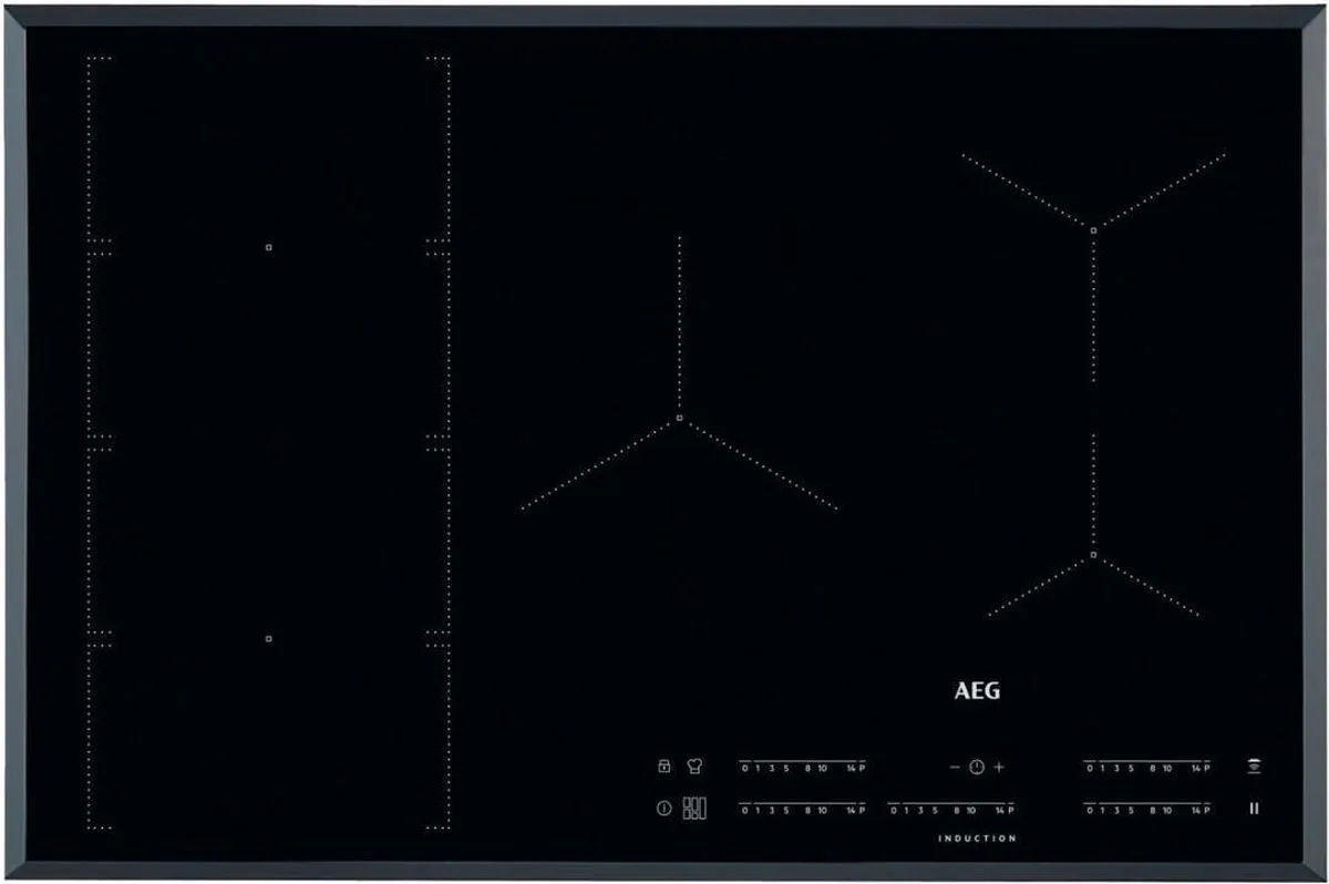 AEG 6000 serie FlexiBridge inductie Kookplaat 80 cm IKE85471FB de AEG en Noir – photo produit