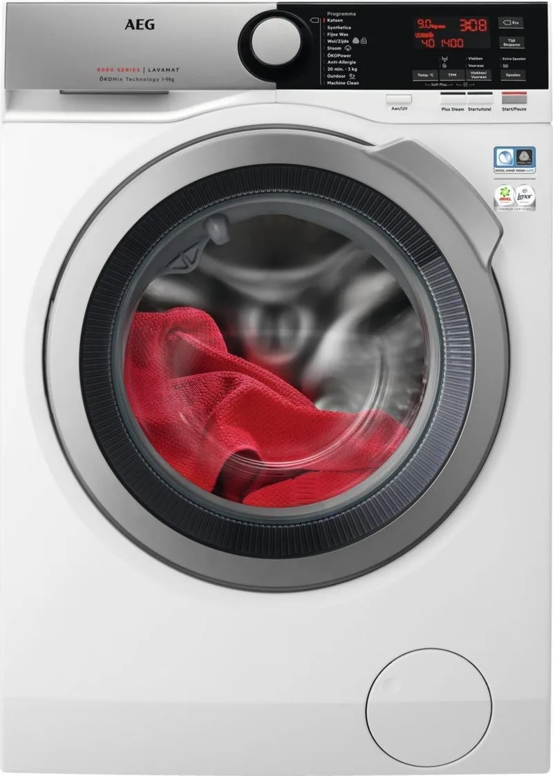 L8FEOKOMIX 8000 serie ÖKOMix - Wasmachine - 9kg - 1600 rpm von AEG in Weiß – Produktfoto