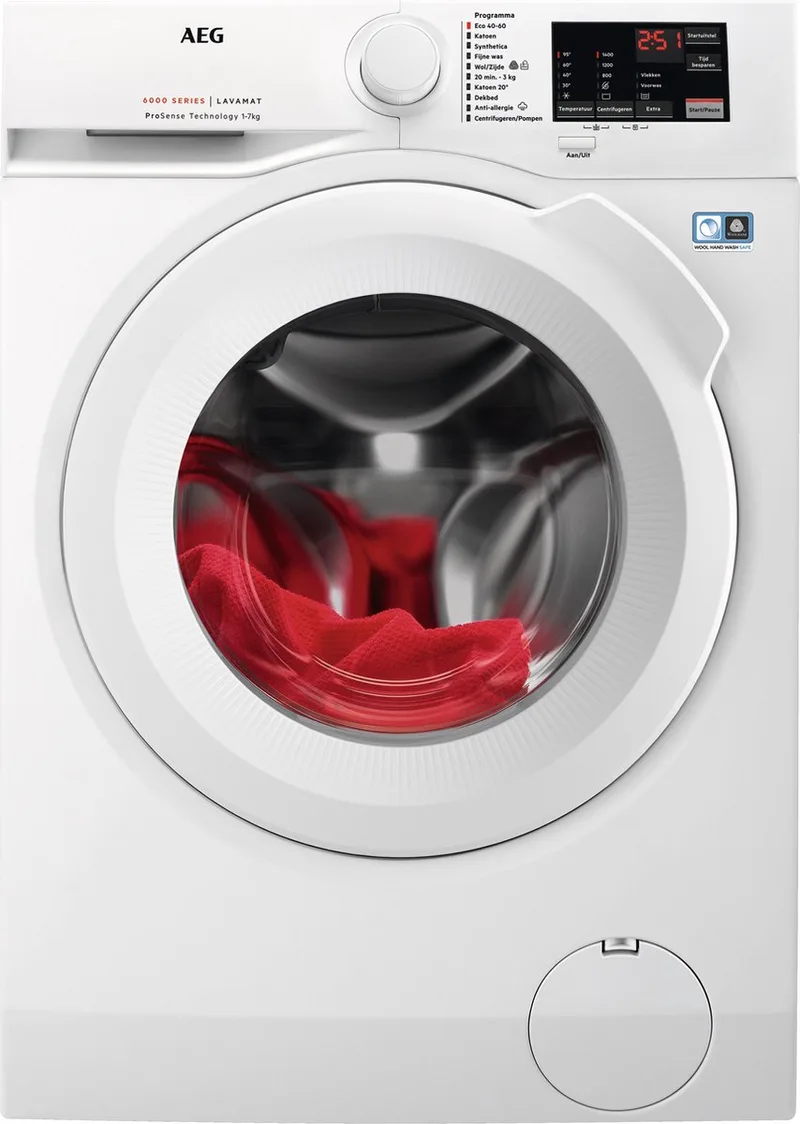 LF627400 6000 serie ProSense® - Wasmachine - Energielabel A - 1400 toeren - 7 kg by AEG in White – product photo