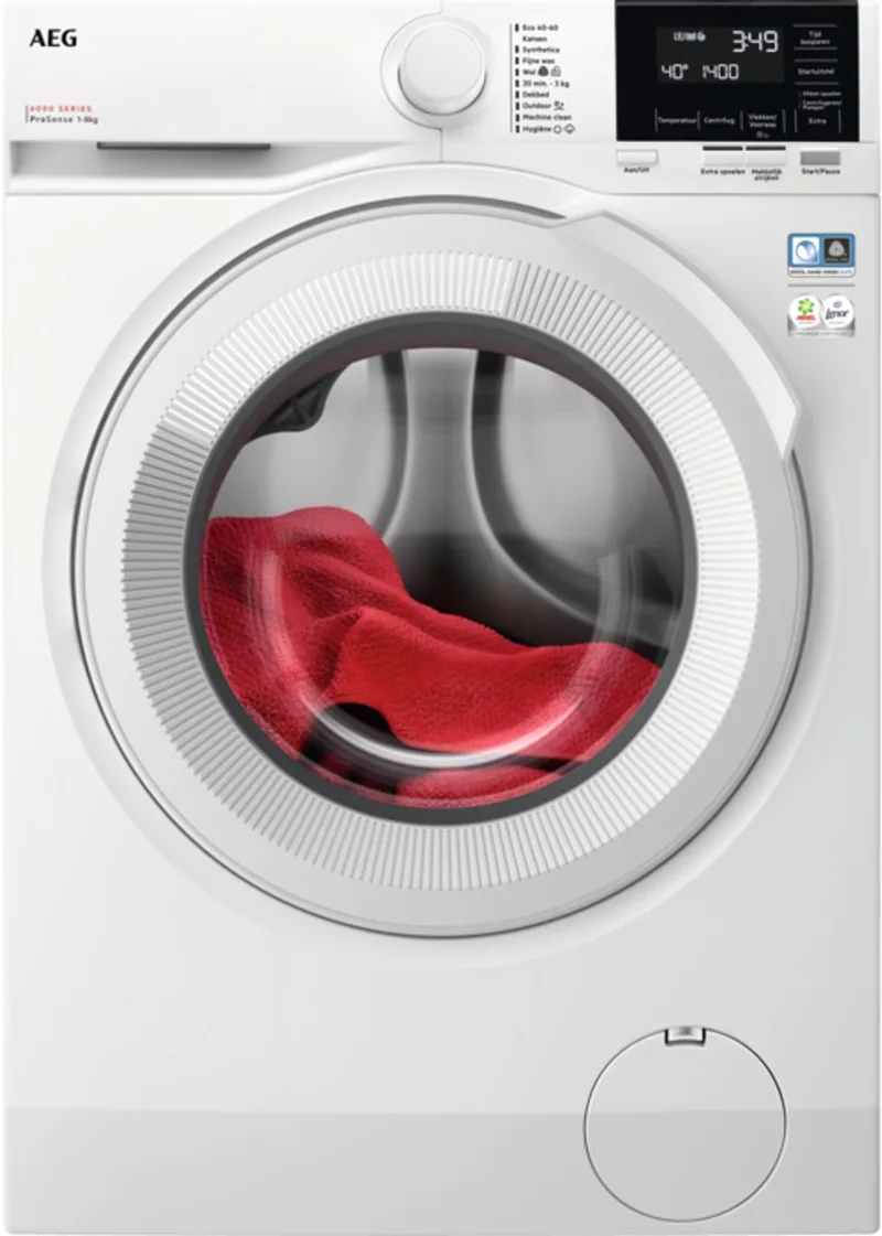 LR63842 6000 serie ProSense - Wasmachine - 8 kg - 1400 rpm från AEG i Vit – produktbild