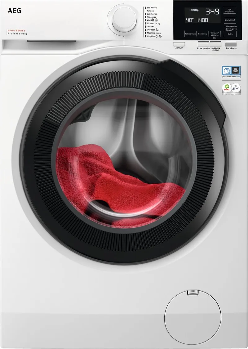 LR63864 6000 serie ProSense® - Wasmachine - Energielabel A - 1600 toeren - 8 kg van AEG in Wit – productfoto
