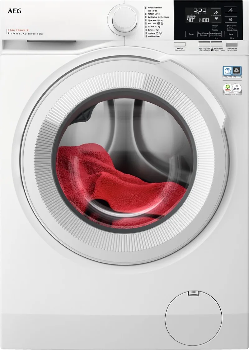 LR63Q842 6000 serie ProSense® - Wasmachine - Energielabel A - 1400 toeren - 8 kg - NL/FR by AEG in White – product photo