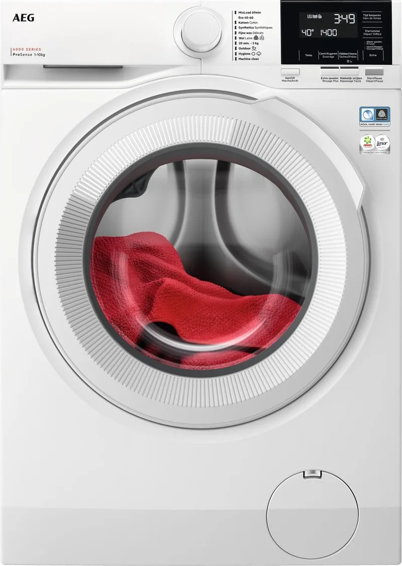 LR63R142 6000 serie ProSense® - Wasmachine - Energielabel A - 1400 toeren - 10kg - NL/FR van AEG in Wit – productfoto
