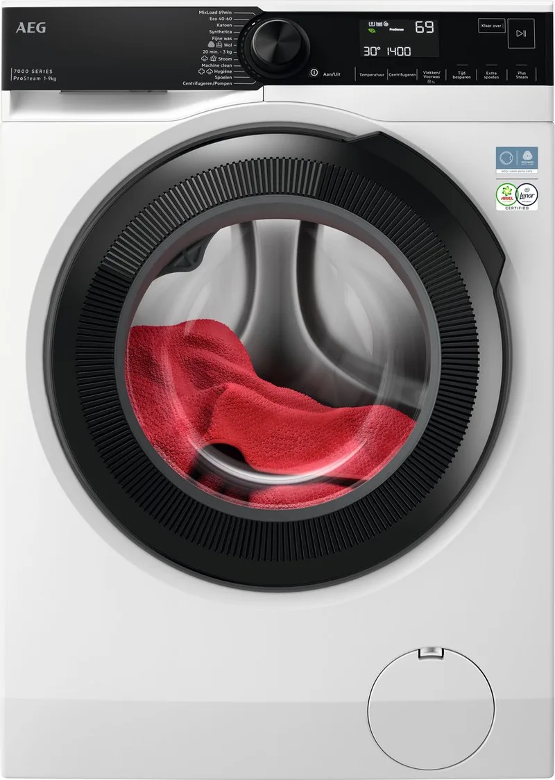 LR7694E4 7000 ProSteam® - Wasmachine - 20% zuiniger dan vereist voor A - 1400 toeren - 9 kg by AEG in White – product photo