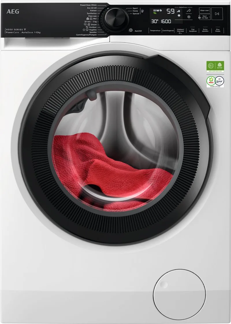 LR8606AD4 8000 PowerCare AutoDose - Wasmachine - 40% zuiniger dan vereist voor A - 1600 toeren - 10 kg by AEG in White – product photo