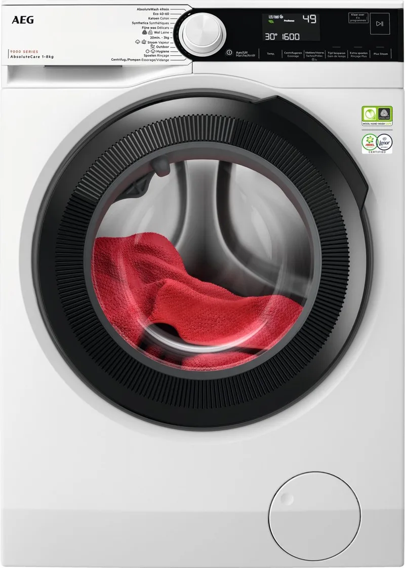 LR9586BN4 9000 serie AbsoluteCare - Wasmachine - 30% zuiniger dan energielabel A - NL/FR van AEG in Wit – productfoto