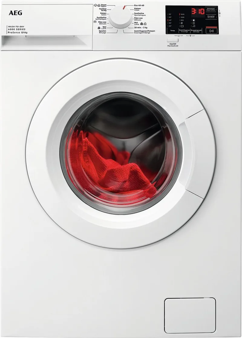 LWF62R842 6000 OneGo - Was-droogcombinatie - Condensatie - 8 kg - NL/FR van AEG in Wit – productfoto