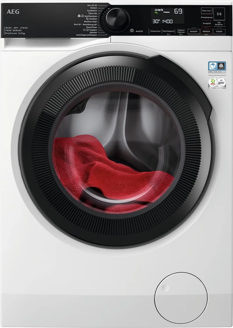 LWR76144 7000 Series 7000 ProSteam® - Was-droogcombinatie - Condensatie - 11 kg van AEG in Wit, Zwart – productfoto