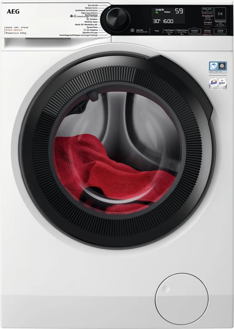 LWR85R966 EcoLine 8000 PowerCare - Was-droogcombinatie - Condensatie - 9 kg - NL-FR de AEG en Blanc – photo produit