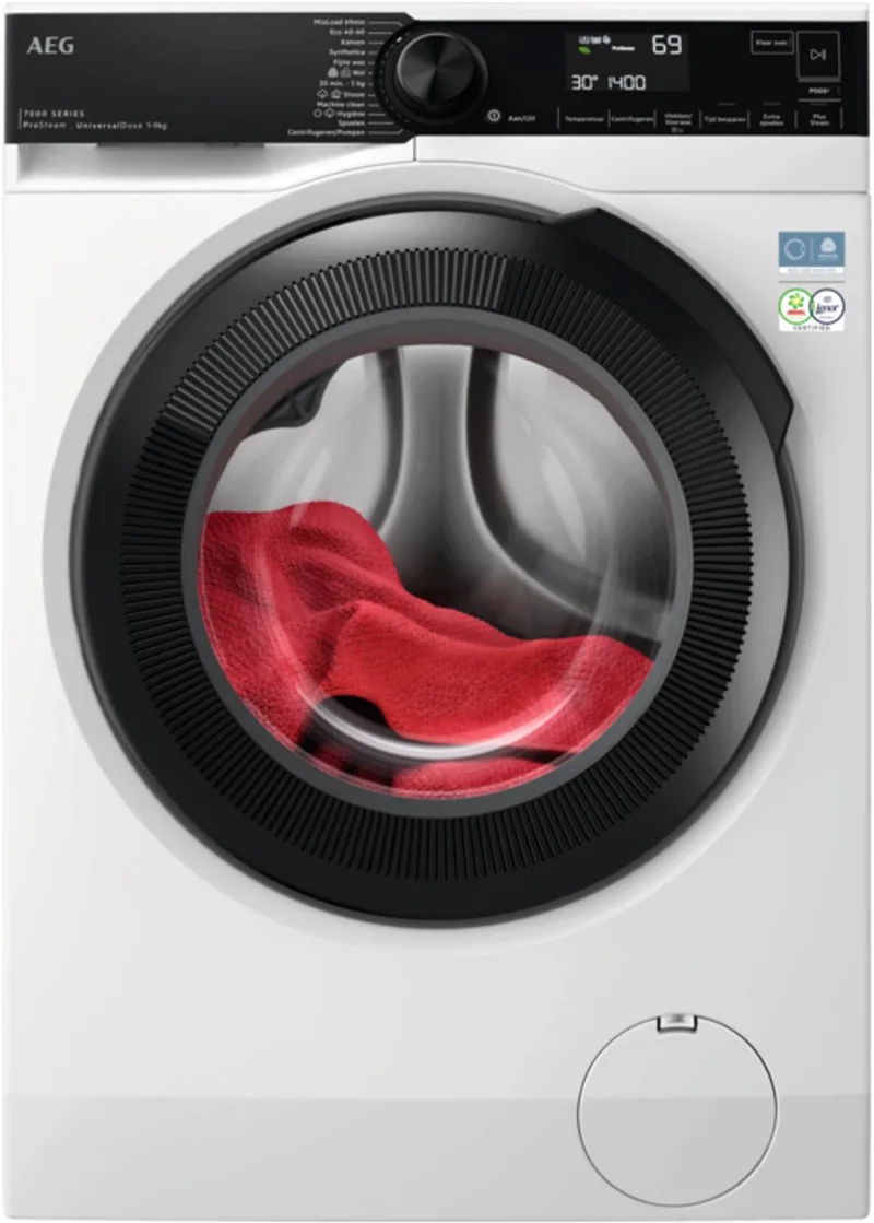 Series 7000 LR7694EUD4 wasmachine Voorlader 9 kg 1351 RPM by AEG in White – product photo