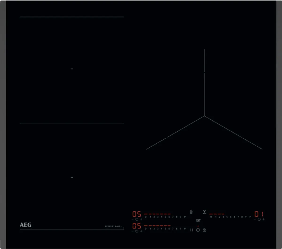 TI63IQ1BFB Ingebouwd 60 cm Inductiekookplaat zones 3 zone(s) från AEG i Svart – produktbild