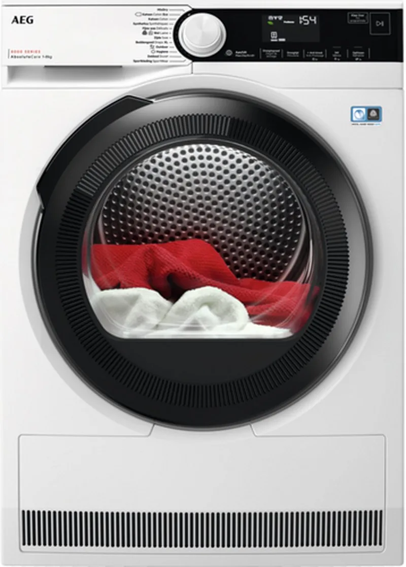 TR88A54B EcoLine 8000 serie AbsoluteCare® - Wasdroger Warmtepompdroger - NL/FR by AEG in White – product photo