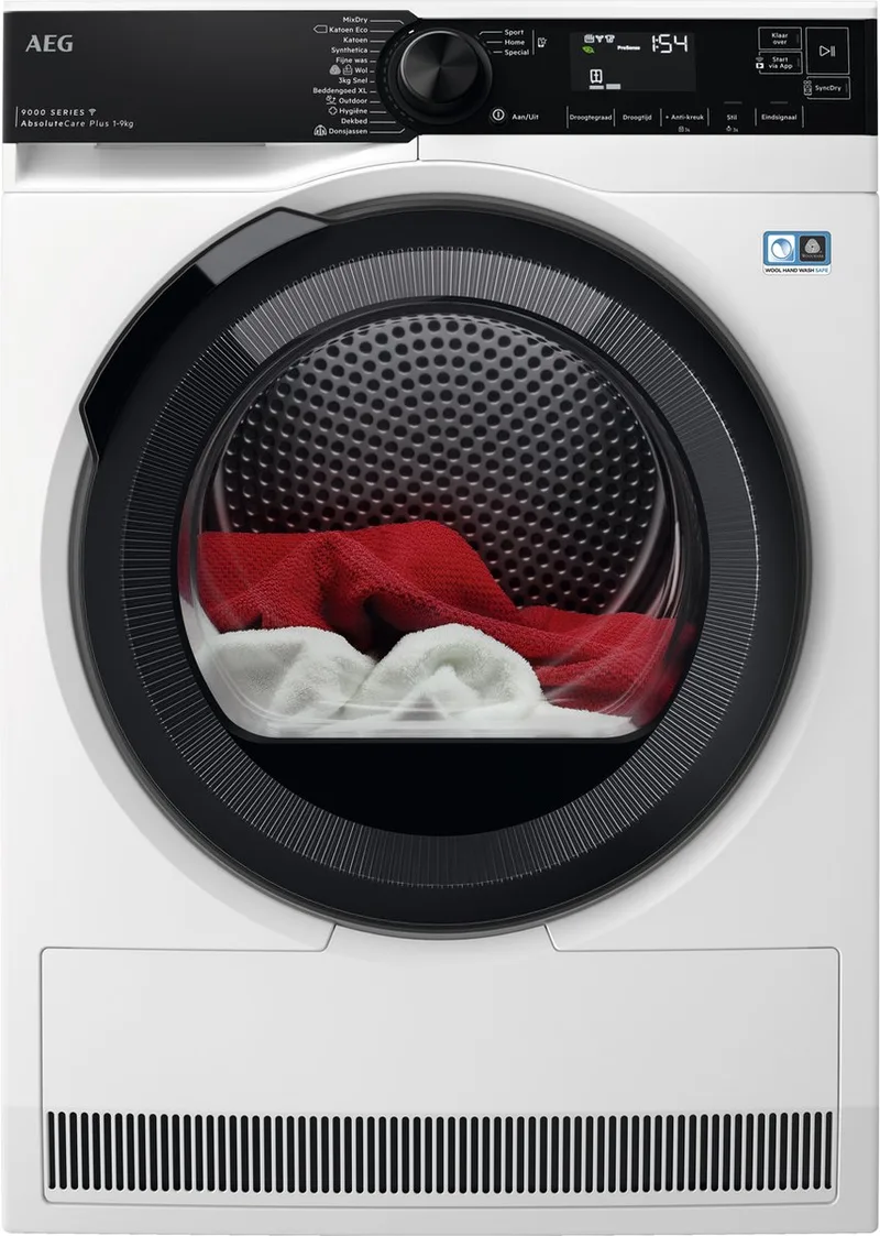 TR969M6C EcoLine 9000 serie AbsoluteCare® Plus - Wasdroger - Warmtepomp Droger - 9 kg by AEG in White – product photo
