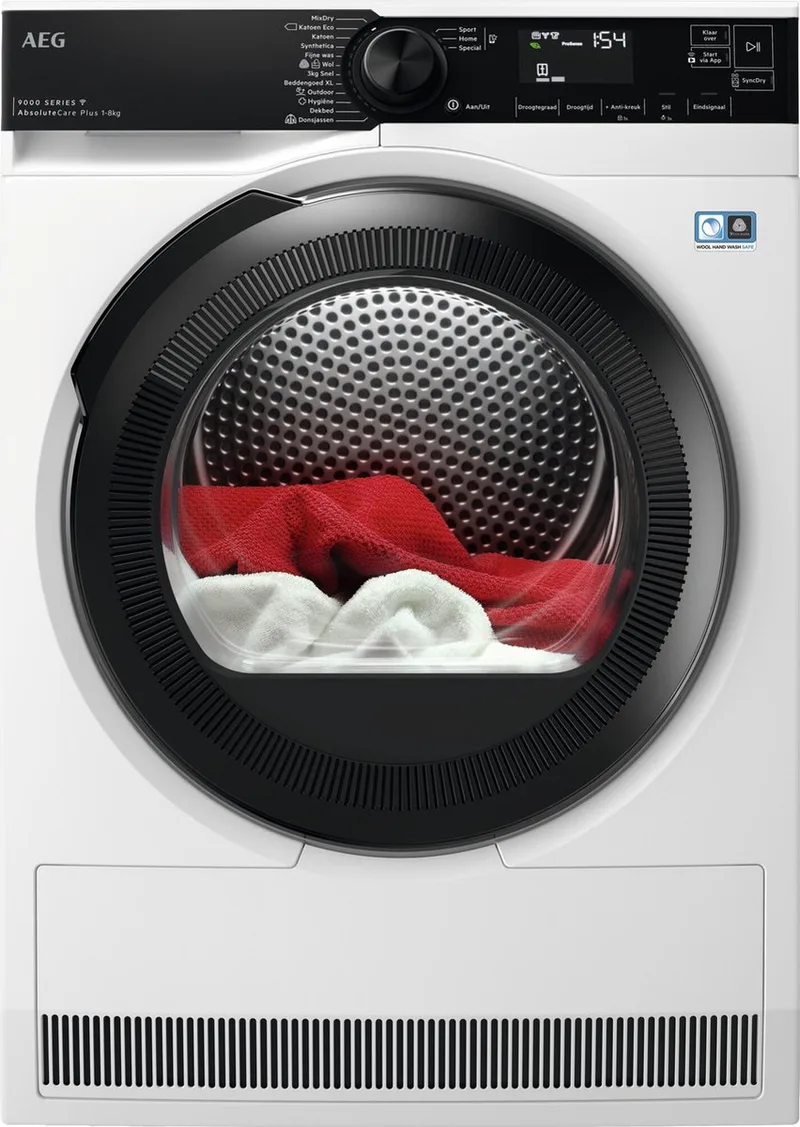 Warmtepompdroger TR968H4C 8 KG by AEG in White – product photo