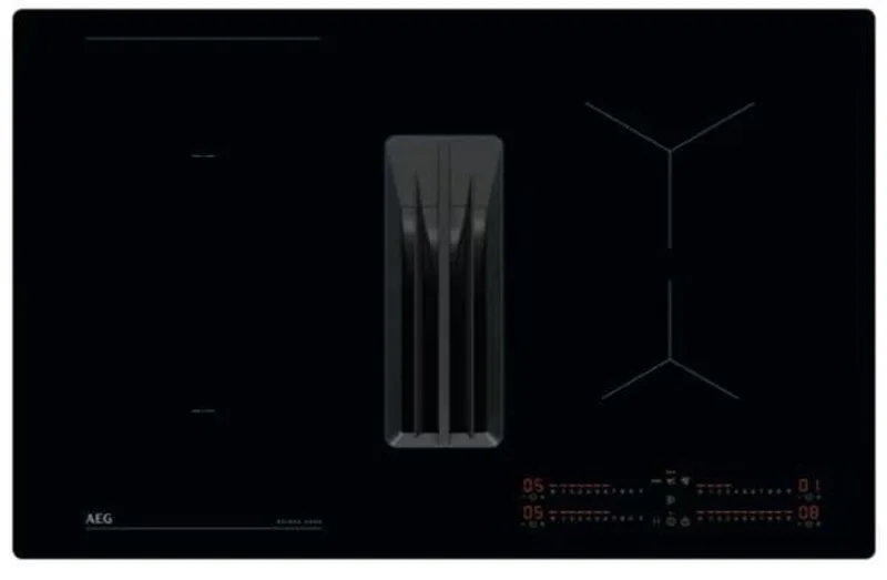 XUB6845IB | Inductie kookplaat met afzuiging de AEG en Noir – photo produit