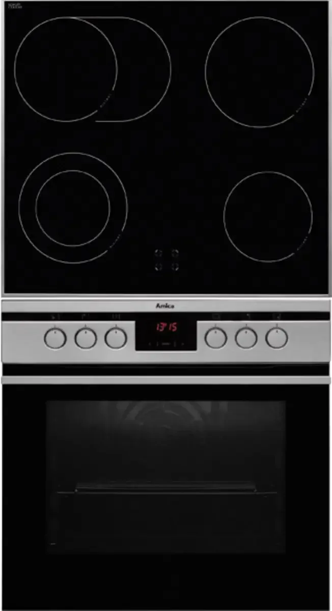 EHC 12761 E Backofen inkl. Kochfeld 65 l EEK: A (A+++ - D) Edelstahl, Schwarz von Amica – Produktfoto