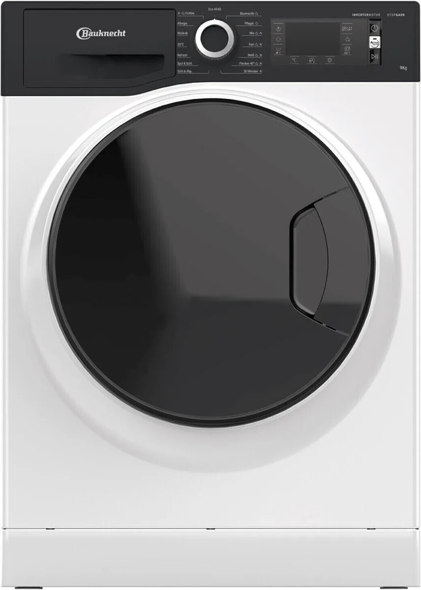Steam Plus 9A2JGSP | Wasmachine | 9 kg | Steam| Taal display Duits by Bauknecht in White, Black – product photo