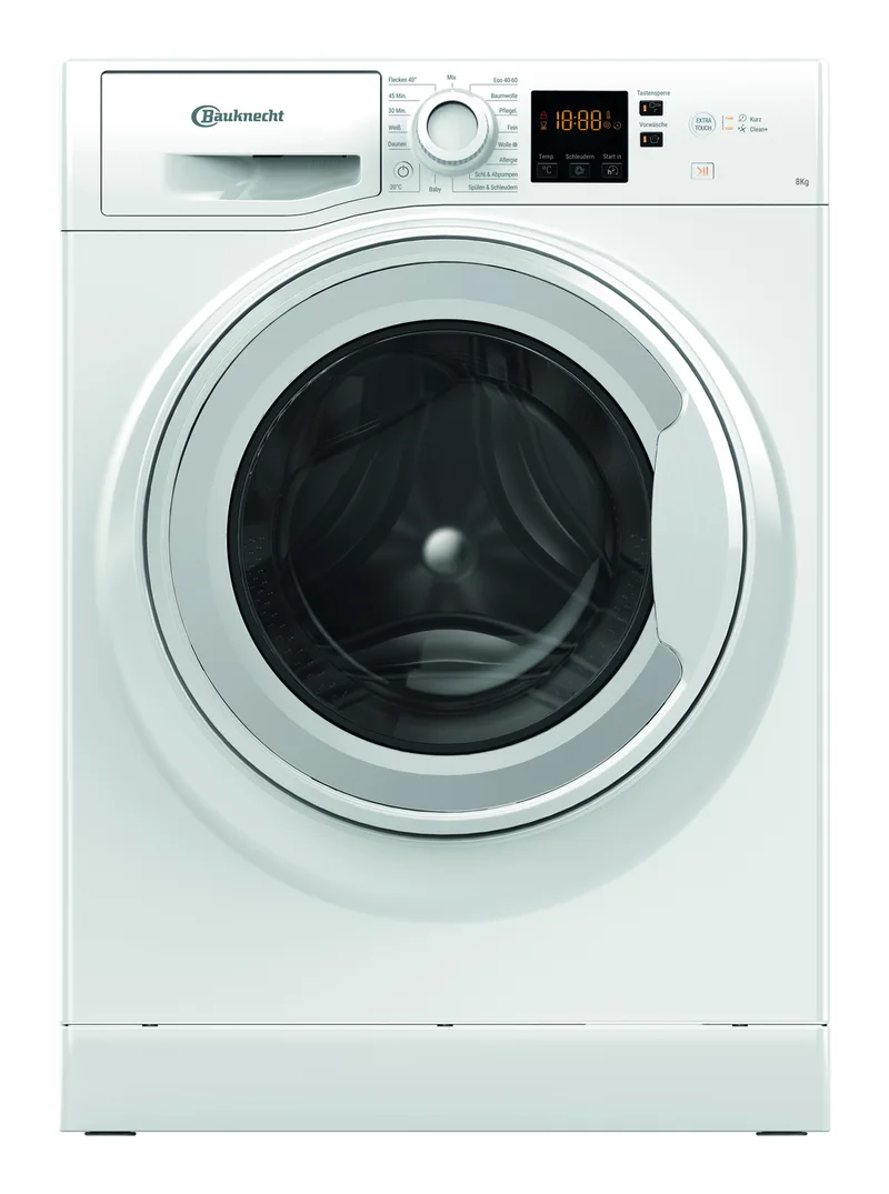 WAM 814 A Frontlader-Waschmaschine, 8 kg, 1400 U/min, Kurzprogramme 45/30 min, Anti-Allergie-Programm, Wollprogramm, Startzeitvorwahl, Selbstreinigung, 40°-Fleckenentfernung [Energieklasse A] von Bauknecht – Produktfoto