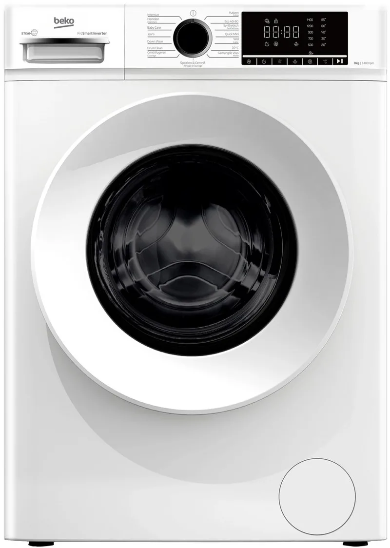 B1W8641W BE wasmachine Voorlader 8 kg 1400 RPM fra Beko i Hvid – produktbillede