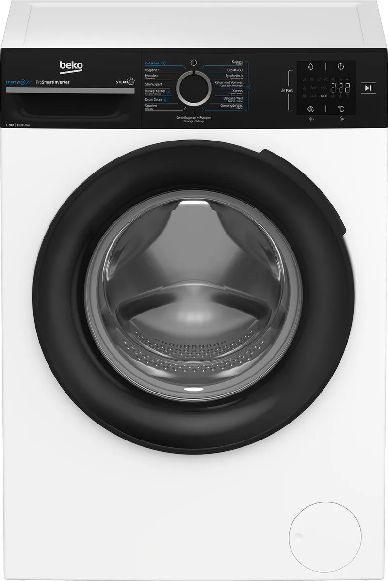 b300 BM3WFT3941B wasmachine Voorlader 9 kg 1351 RPM van Beko in Wit – productfoto
