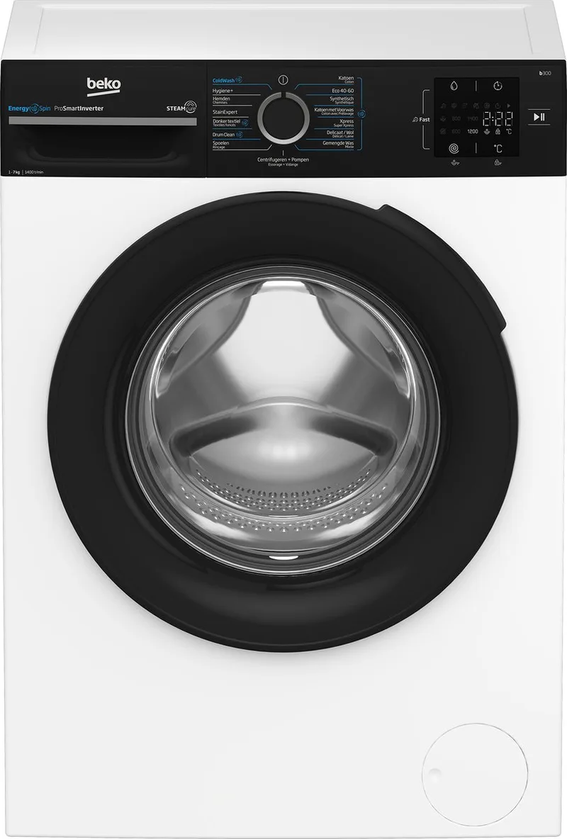 b300 BM3WFU3741B wasmachine Voorlader 7 kg 1400 RPM by Beko in White – product photo