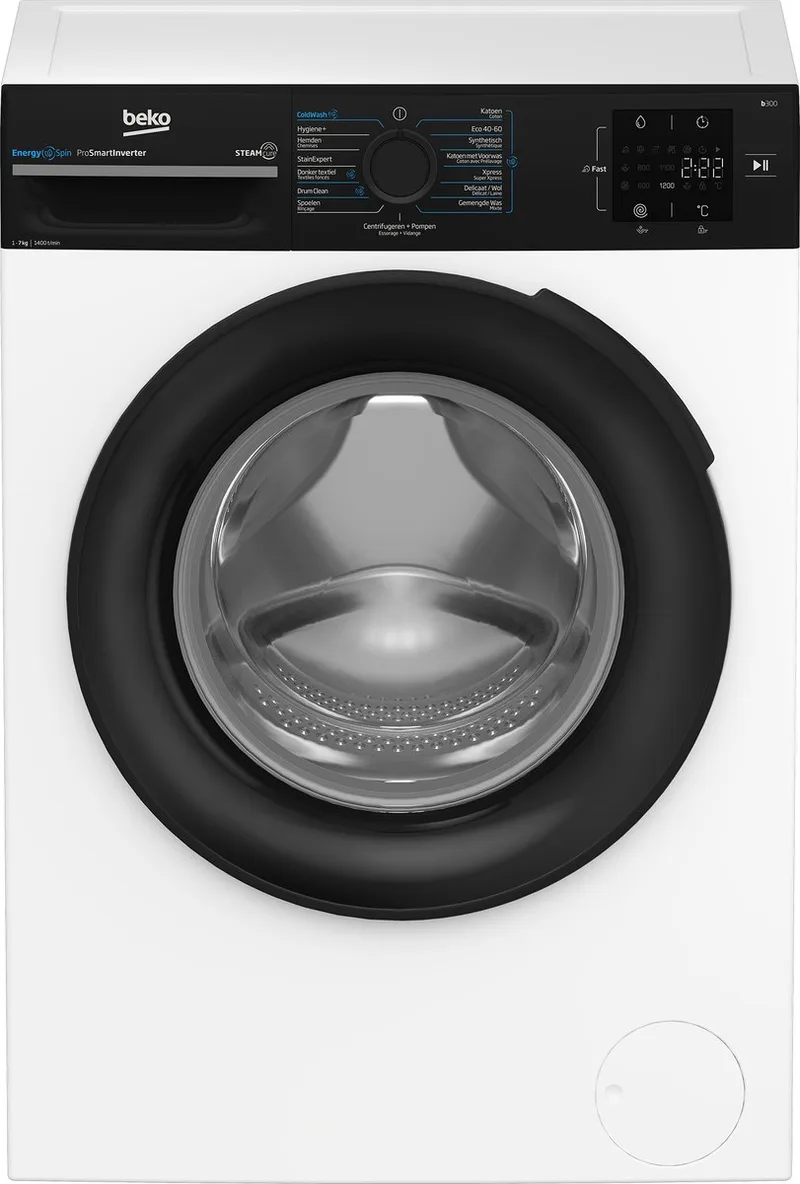 B300 BM3WFU3741B1 - Wasmachine - 7 kg - 1400 RPM de Beko en Blanc – photo produit