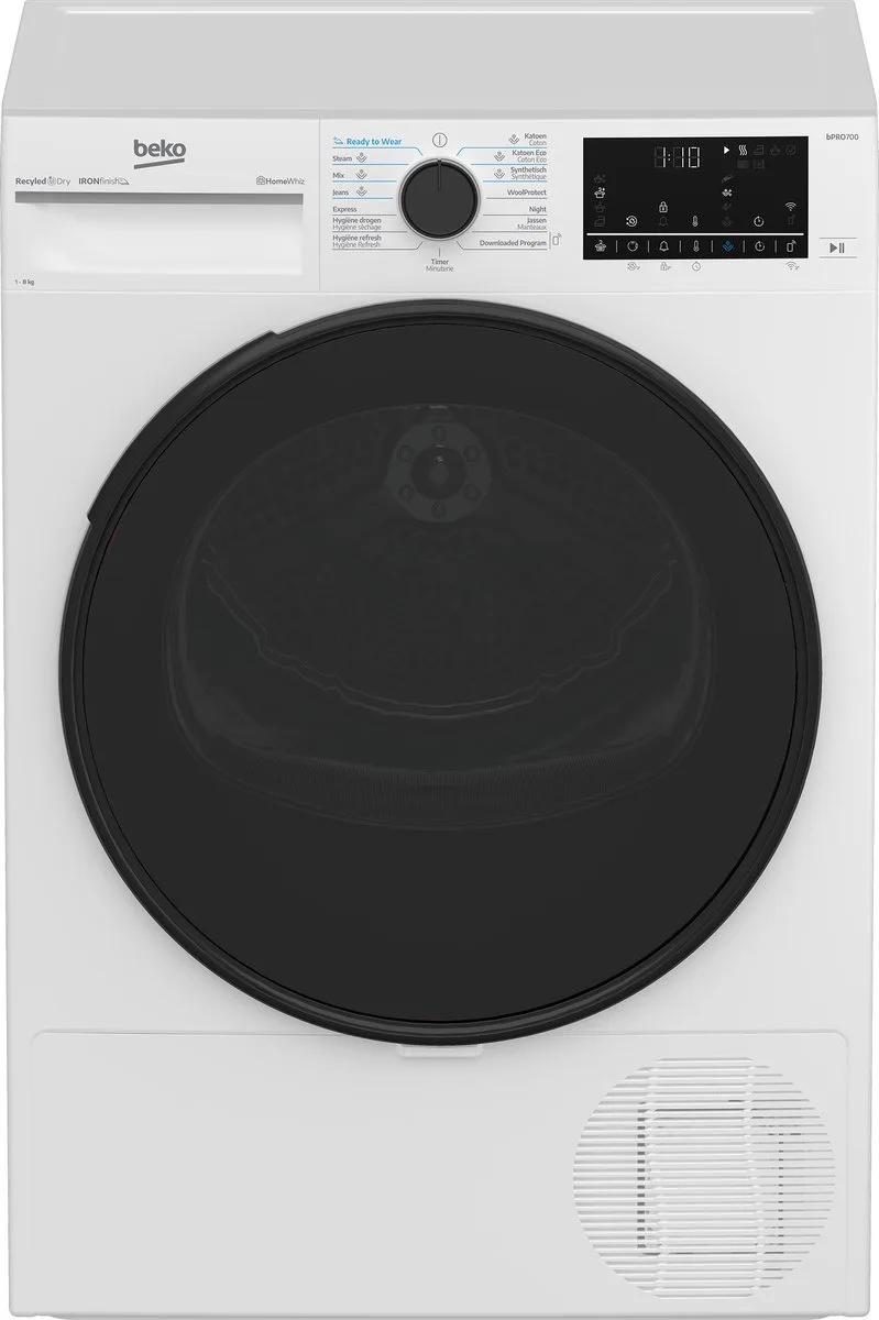 B5T4824W - Wasdroger - Warmtepompdroger - 8 kg - Energielabel A från Beko i Vit – produktbild
