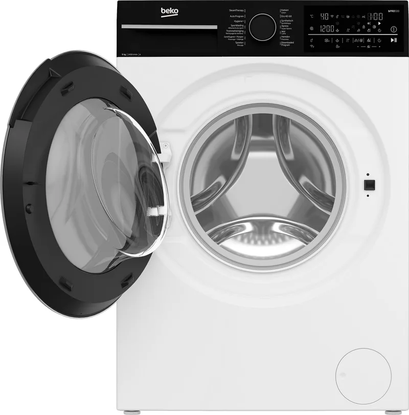 B5WFT89436W: Vrijstaande Wasmachine (9 kg, 1400 rpm) Aquatech van Beko in Wit – productfoto