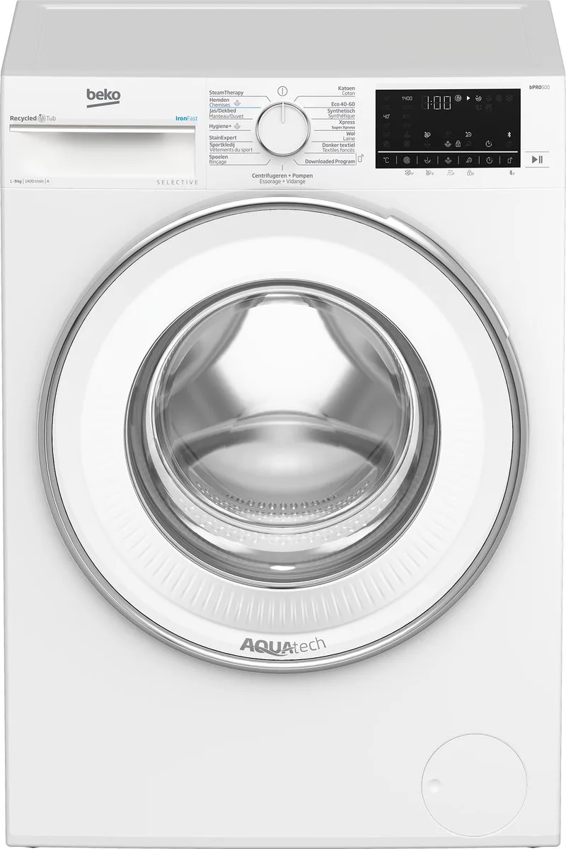 B5WT594108W2 wasmachine Voorlader 9 kg 1400 RPM von Beko in Weiß – Produktfoto