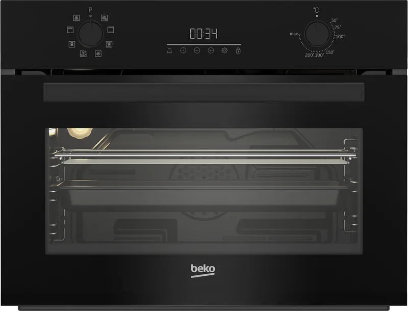 BBCM13300B - Inbouwoven - 48 l - Hetelucht - Ontdooien - Elektrische Grill - Draaiknop - Touch van Beko in Zwart – productfoto