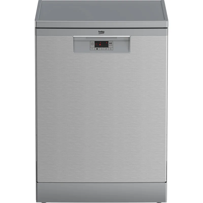 BDFN16O44XW freistehender Geschirrspüler, 60 cm, 14 Maßgedecke, 5 Programme, Halbe Beladung, Schnell & sauber, SelfDry, WaterSafe+, höhenverstellbarer Oberkorb, Edelstahl von Beko – Produktfoto
