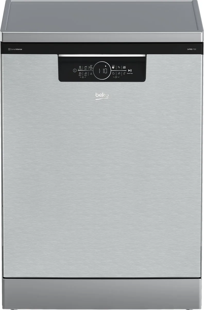 Bdfn36560xc Vaatwasser Met Derde Rek 15 Aantal Plaatsinstellingen Zilver 60 cm / EU Plug 220V van Beko in Inox – productfoto