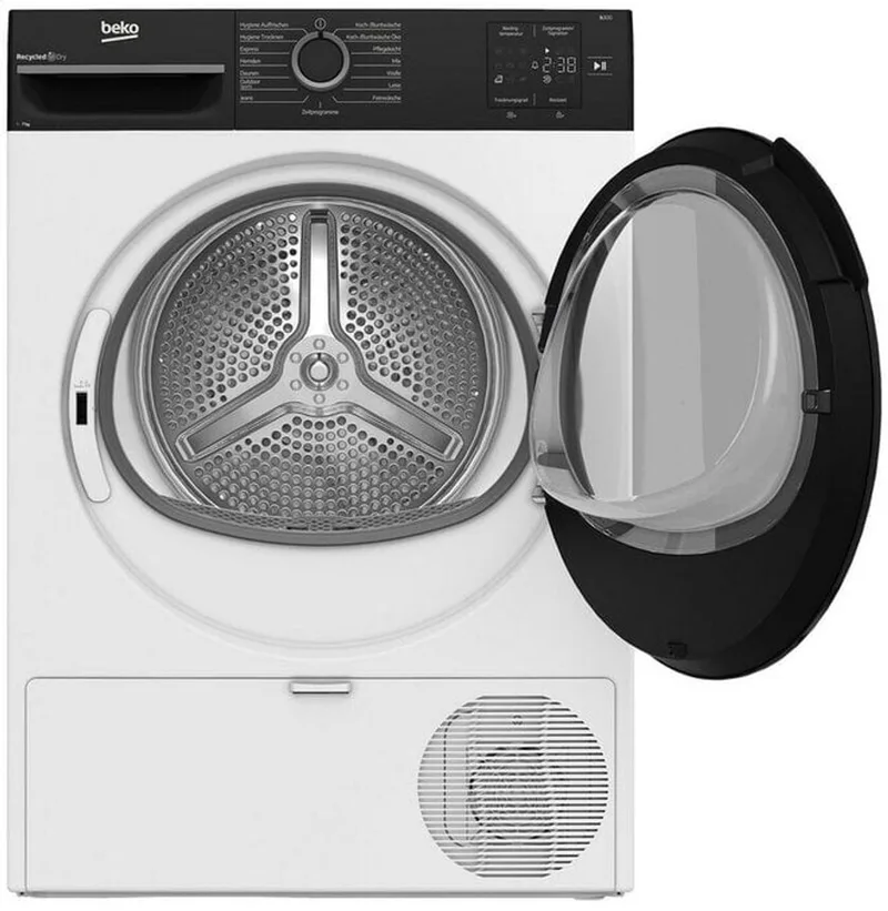 BM3T37240W | Warmtepompdroger | 7 kg | C | Taaldisplay Duits by Beko in White – product photo