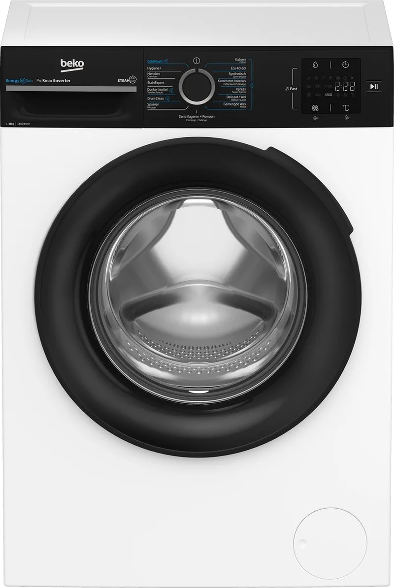BM3WFT3841B EnergySpin wasmachine van Beko in Wit – productfoto
