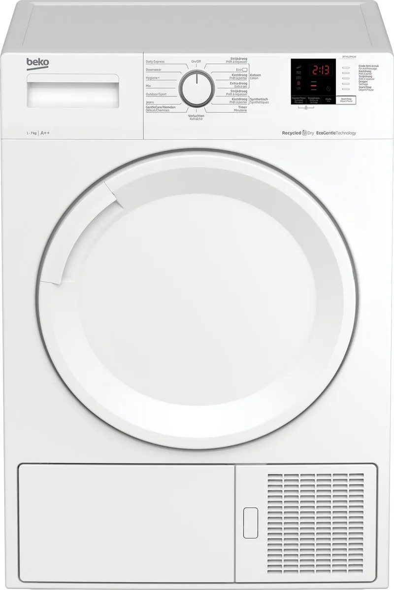 DF7412PA1W - RecycledDry™ - Warmtepompdroger - NL/FR by Beko in White – product photo
