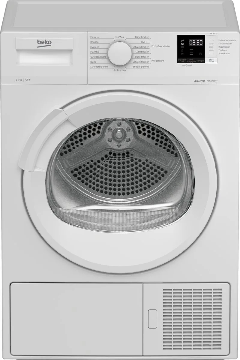 DHC742GXS wasdroger Vrijstaand Voorlader 7 kg van Beko in Wit – productfoto