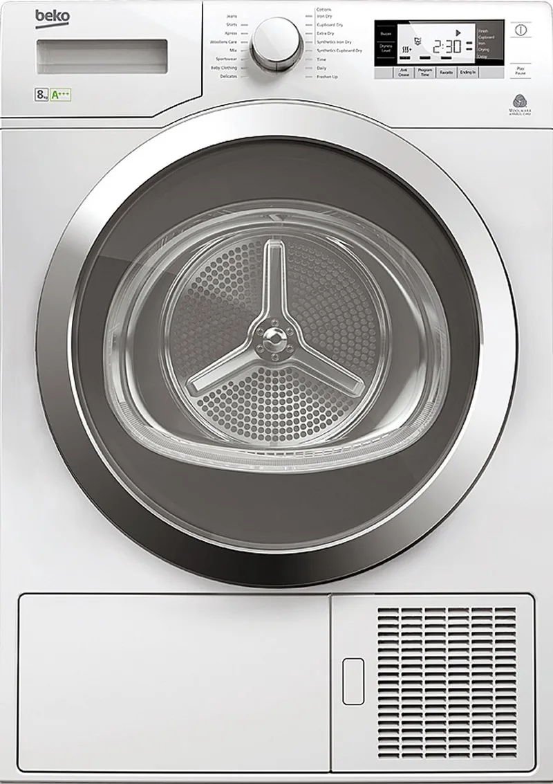 DPY8506GXB1 wasdroger Vrijstaand Voorlader 8 kg van Beko in Wit – productfoto