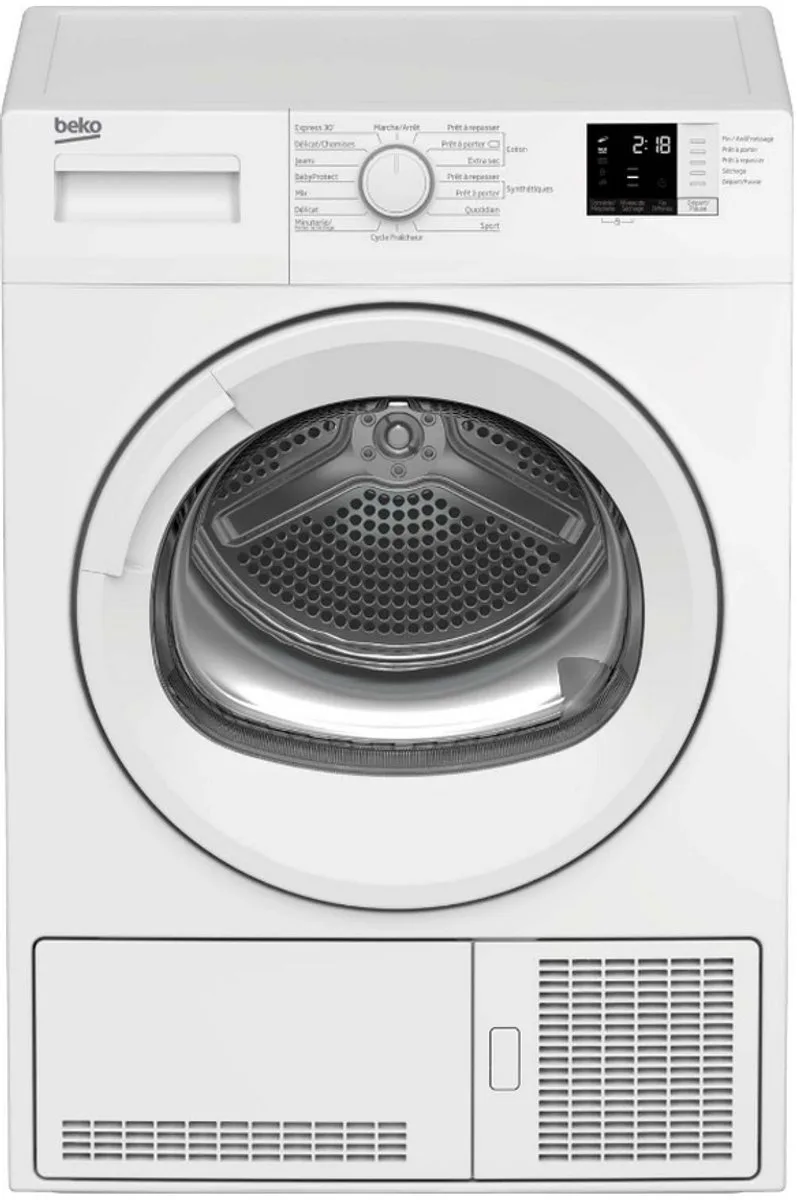 DS8513PA2W wasdroger Vrijstaand Voorbelading 8 kg A+ van Beko in Wit – productfoto