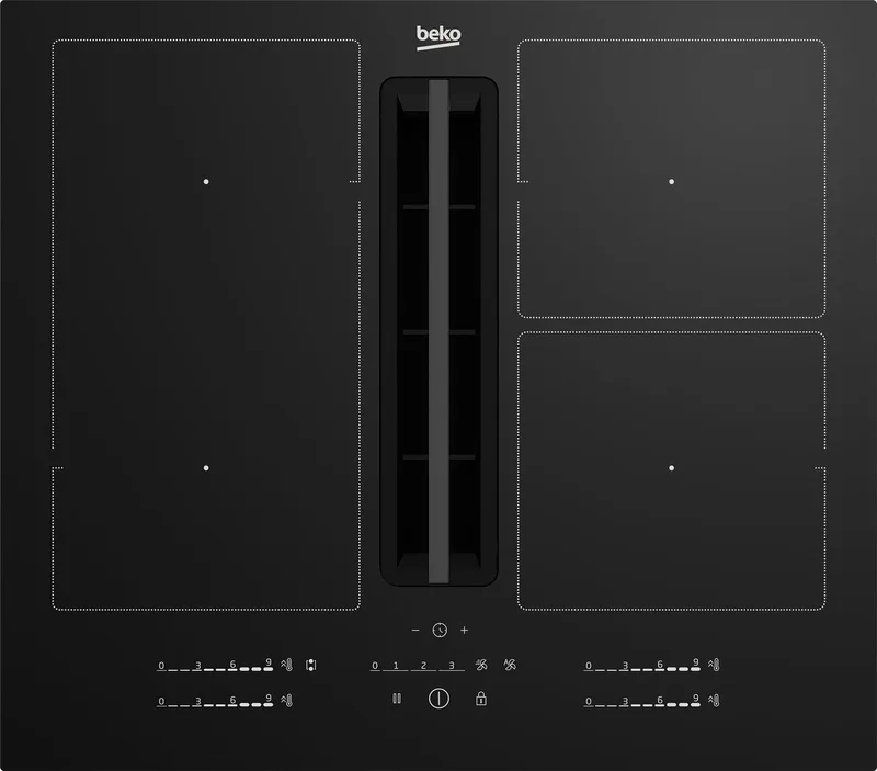 HIXI 64700 UF Ingebouwd 60 cm Inductiekookplaat zones 4 zone(s) Inbouw afzuigkap von Beko in Schwarz – Produktfoto