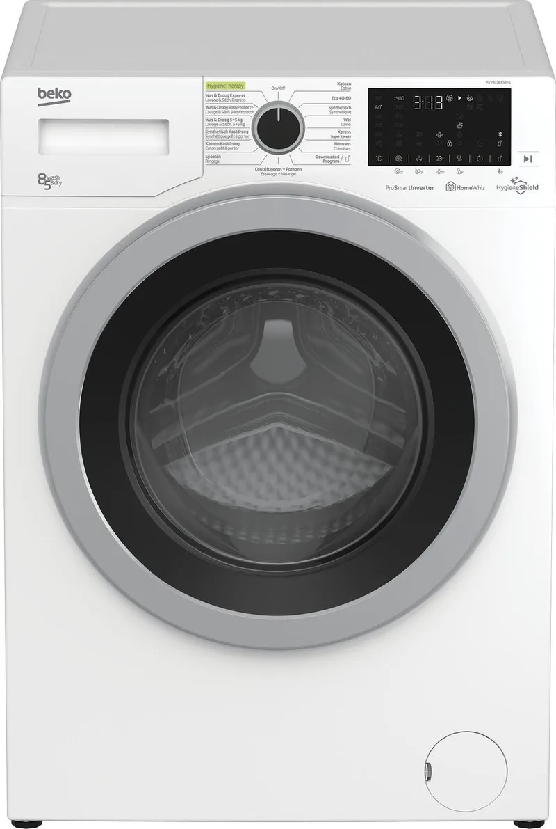 HTV8736XSHT1 Was-droogcombinatie Vrijstaand Voorbelading Wit D van Beko in Wit – productfoto