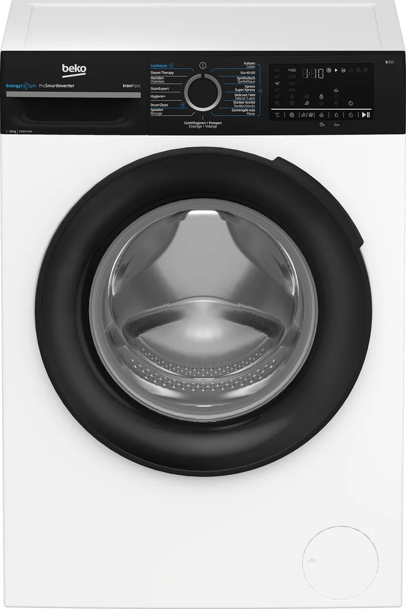 Wasmachine 10kg BM3WFU41041B EnergySpin von Beko in Schwarz, Weiß – Produktfoto