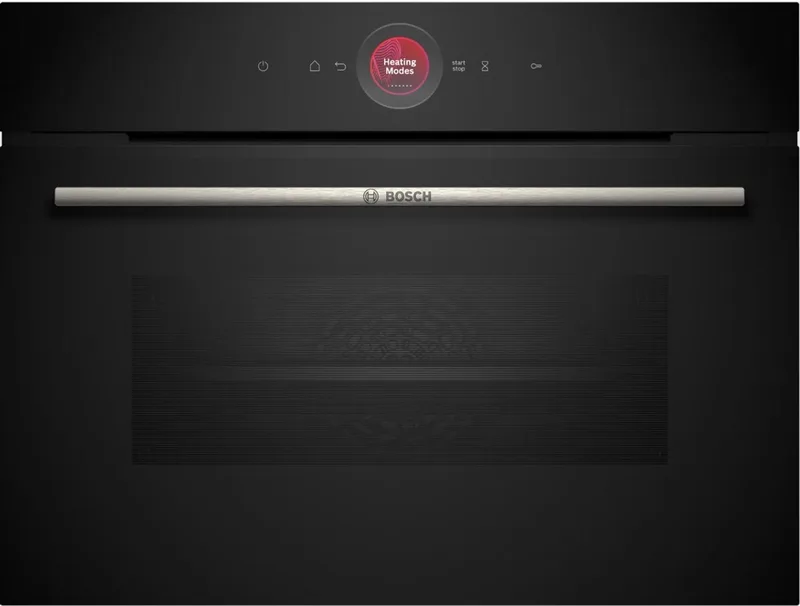 CBG7741B1 - Serie 8 - Compacte oven - 60 cm x 45 cm - Air Fry-functie: voor perfect en gezonde gefrituurde gerechten - Eenvoudig te reinigen met pyrolytische zelfreiniging - Home Connect by Bosch in Black, Roestvrijstaal – product photo