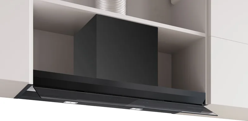 DBB97DP60 - Serie 6 - Afzuigkap - Geïntegreerde schouwkap - 90 cm - Zwart - Energielabel A by Bosch in Black – product photo