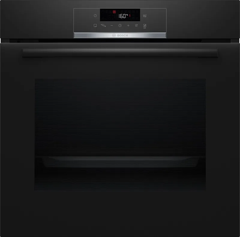 HBA571BB3 - Serie 4 - Inbouwoven - Eenvoudig te reinigen met pyrolytische zelfreiniging - Air Fry-functie: voor perfect en gezonde gefrituurde gerechten - Energielabel A by Bosch in Black – product photo