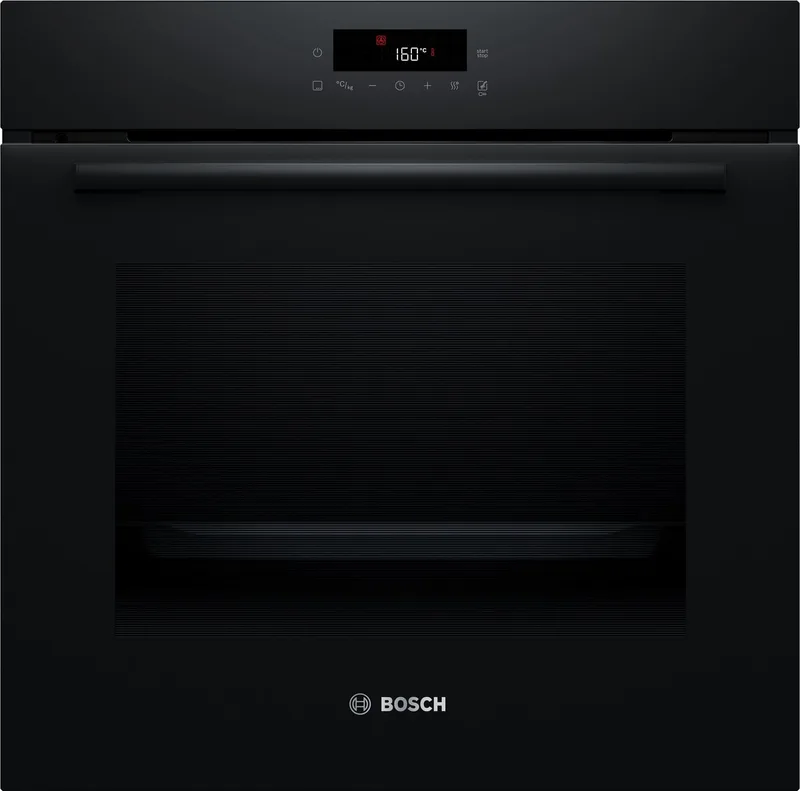 HBA571BB4 - Serie 2 - Inbouwoven - 71 L - 60 cm x 60 cm - Eenvoudig te reinigen met pyrolytische zelfreiniging - Energieklasse A+ by Bosch in Black – product photo