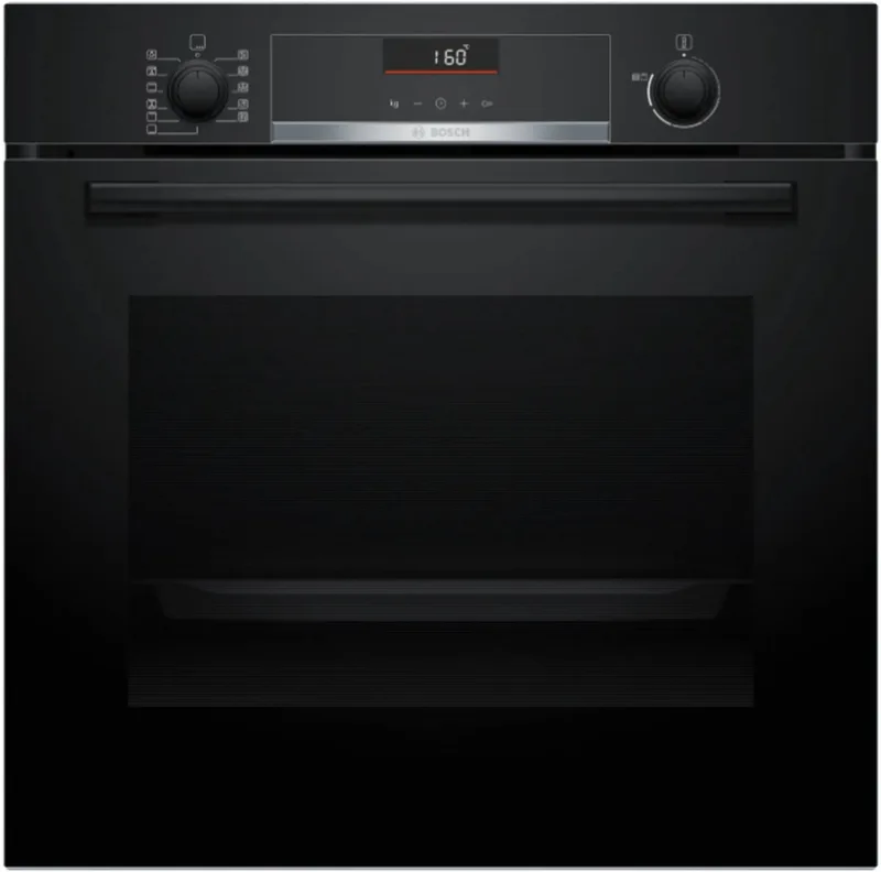 HBG536EB4 - Serie 6 - Oven - Inbouwoven - 71 l - 3400 W - 60 cm x 60 cm - Air Fry-functie met bakplaat: voor perfect gefrituurde gerechten, zoals groente en frietjes van Bosch in Zwart – productfoto